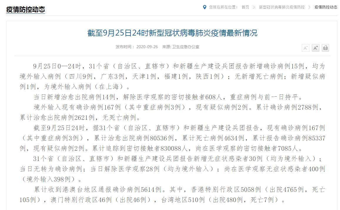 全球增25例境外输入/全国境外输入病例总数